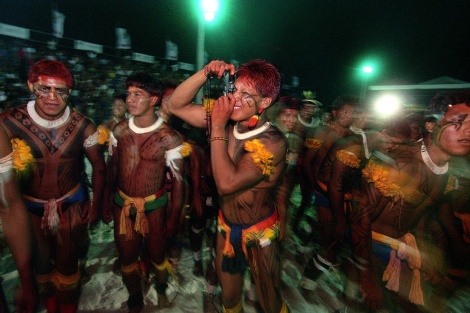 Xinguanos durante os jogos indígenas. Marudá, Pará, Brasil Paulo Santos/Interfoto 09/2002